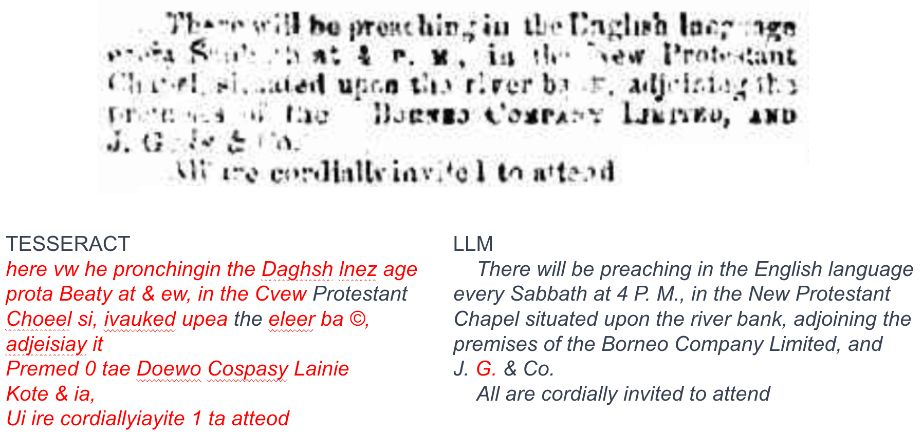 Tesseract / LLM OCR example